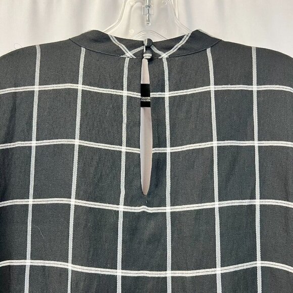 Loft Womens Multicolor Plaid Choker Neck Long Sleeve Shift Dress Size Medium New - Picture 4 of 11